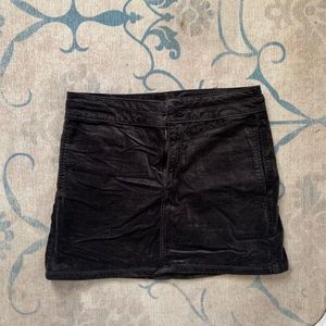 Velvet denim mini skirt